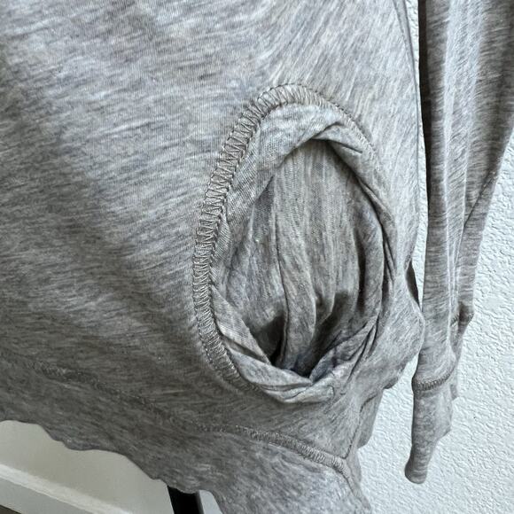 AllSaints Women's Reba Hoody NEW Long Slv T Shirt Buttons Cotton Knit UK 10 US 6 - Picture 3 of 9